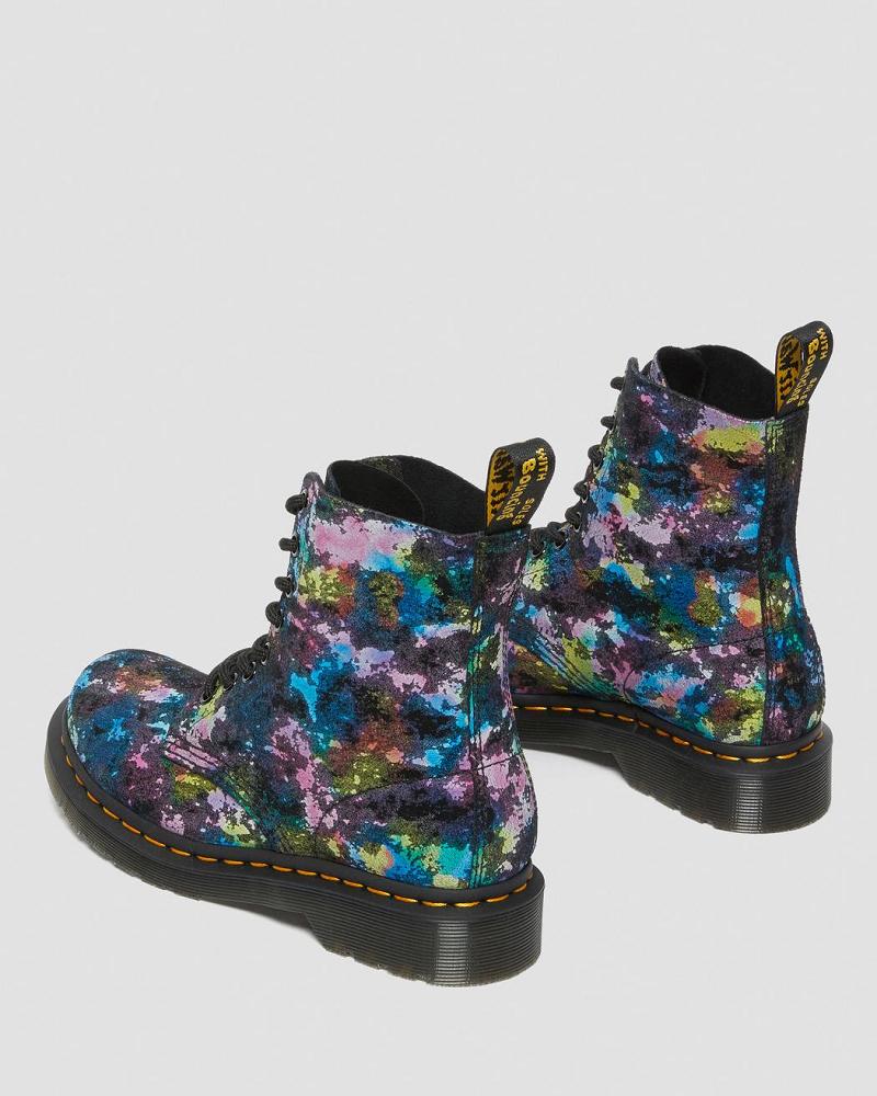 Black Women's Dr Martens 1460 Pascal Confetti Suede Lace Up Boots | CA 182DFM